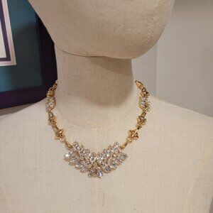 NWT/VTG CAbi Diamond/Gold Necklace; Detachable Main used as a Brooch, Classy!